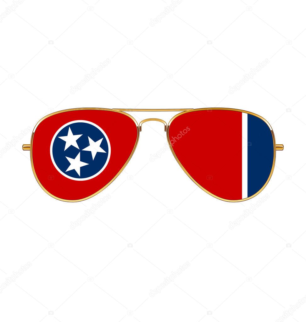 cool aviator sunglasses with tennessee state flag