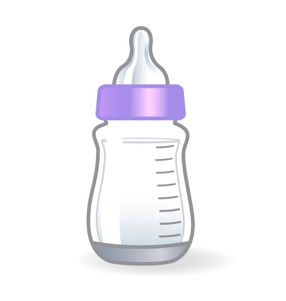 Дитяча Пляшка Повна Молочна Формула Значок Мультфільму — стоковий вектор