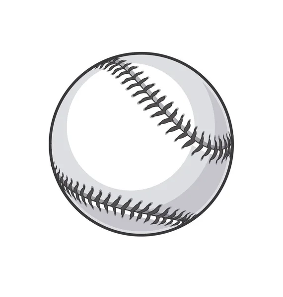 Classic Cartoon Baseball Grayscale Icon — Stock Vector