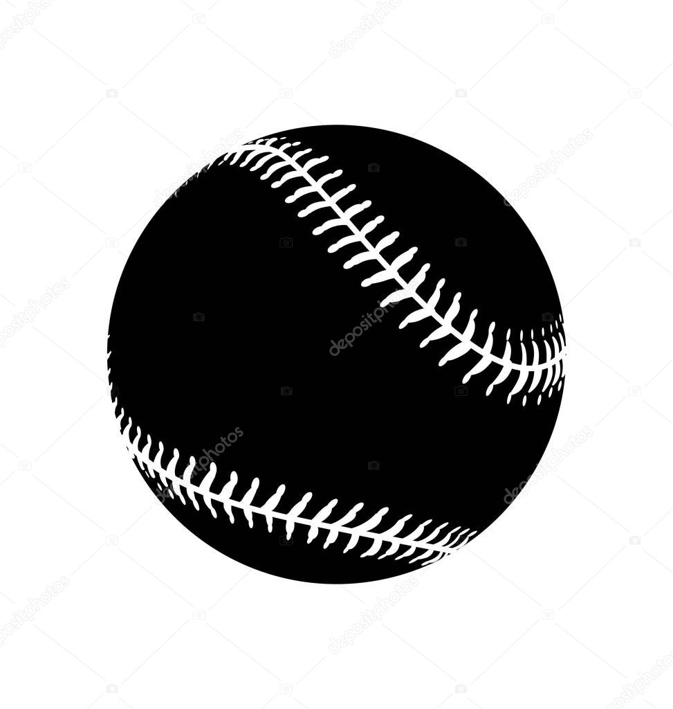 Simple black baseball icon