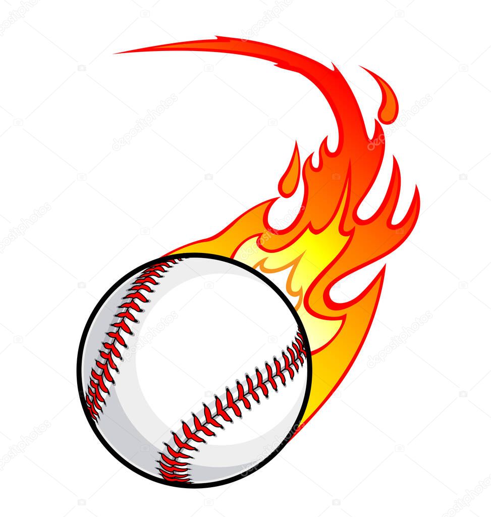 Flaming fast pitched baseball