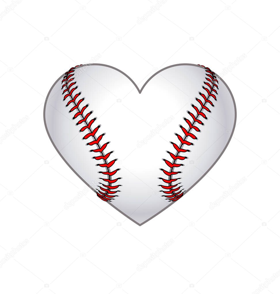 baseball heart shape icon