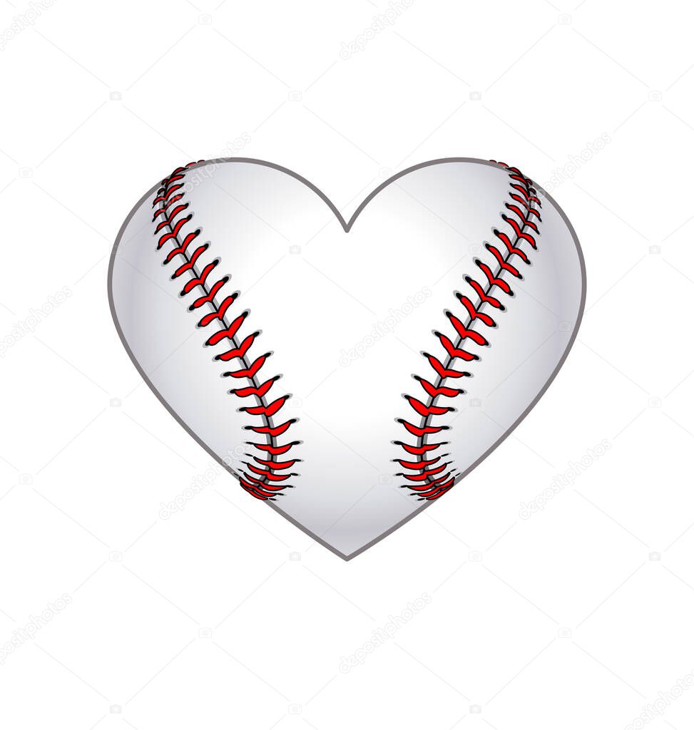 Baseball heart shape icon