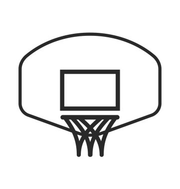 Basit basketbol potası, ağ ve arka tahtası.