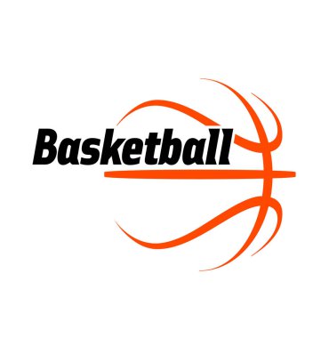 Metinli basit basketbol logosu çizimi