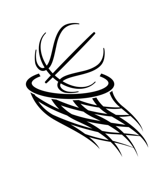 Basketball Logo Simple Stylized Line Art — Stock Vector