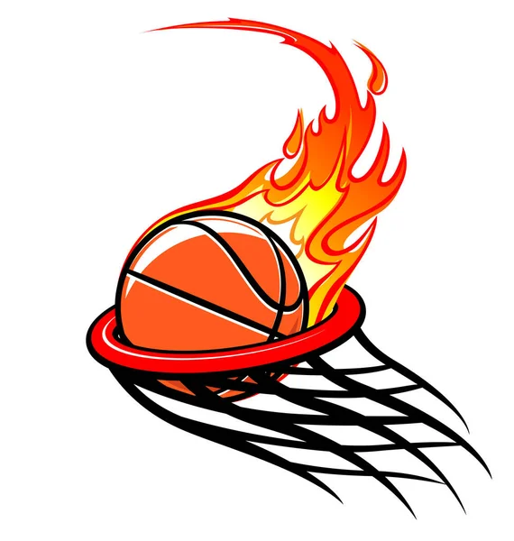 Icona Forma Cuore Palla Basket Arancione — Vettoriale Stock
