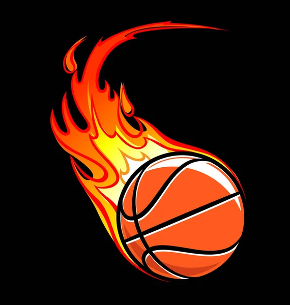 Fast Flaming Basketball Motion — Stock Vector