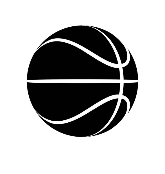 Basit Siyah Basketbol Silueti Logosu — Stok Vektör