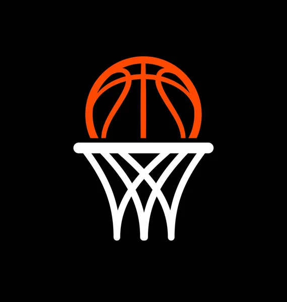 Orangefarbener Baskeball Herz Form Symbol — Stockvektor