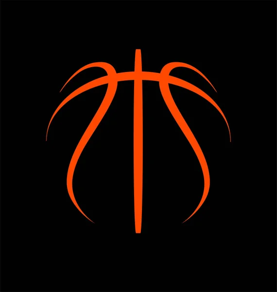 Eenvoudige Klassieke Basketbal Lineart Logo — Stockvector