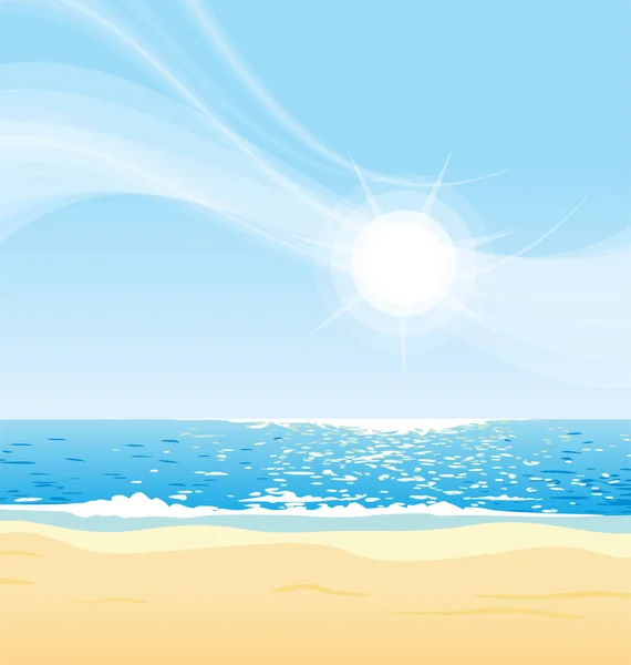Bella Giornata Sole Spiaggia — Vettoriale Stock