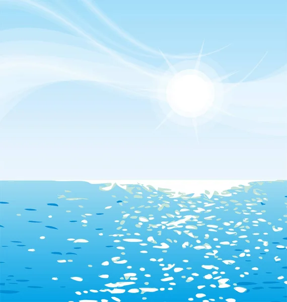 Красивый Солнечный Вид Море — стоковый вектор