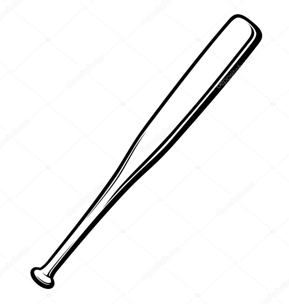 Classic wood baseball bat outline