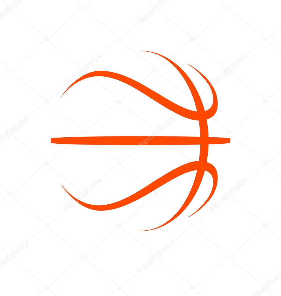basketball abstract simple line drawing