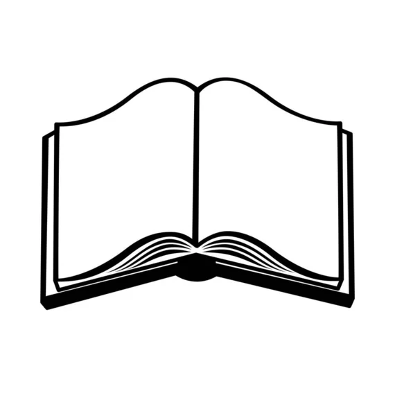 Открытая Книга Черно Белая — стоковый вектор