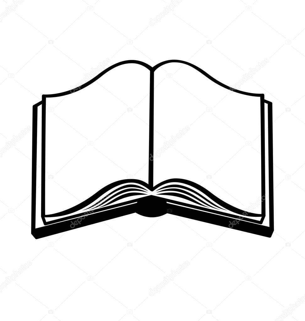 Open book black and white