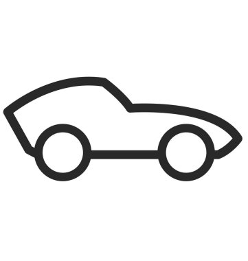 Basit bir çizgi film spor araba taslağı.