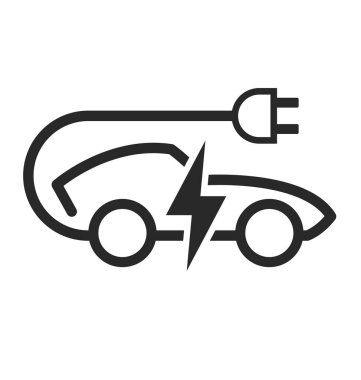 Basit elektrikli araba şarj noktası logosu