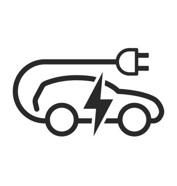 Basit elektrikli araba şarj noktası logosu