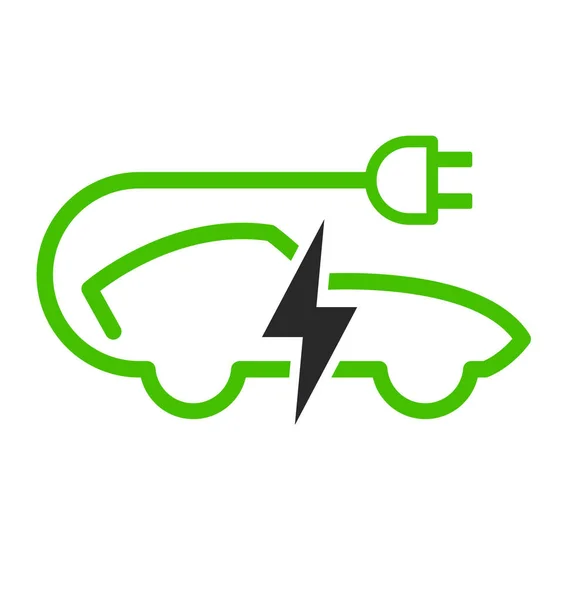 Eenvoudige Elektrische Auto Oplaadpunt Logo — Stockvector