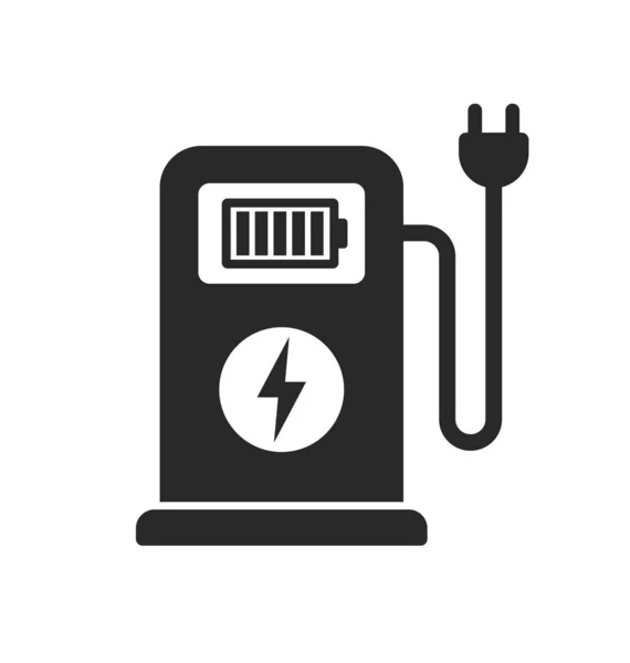 Eenvoudige Elektrische Auto Oplaadpunt Logo — Stockvector