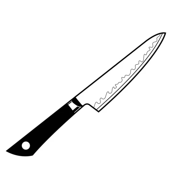 Style Japonais Couteau Chef Icône Contour — Image vectorielle