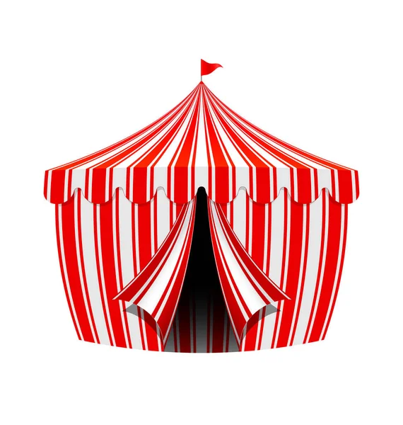 Classic Red White Striped Circus Tent — Stock Vector