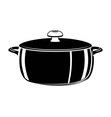 Kapağı siyah ve beyaz tencereli rosto fırını.