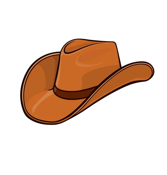 Cowboy Stetson Hat Light Brown Tan — Stock Vector