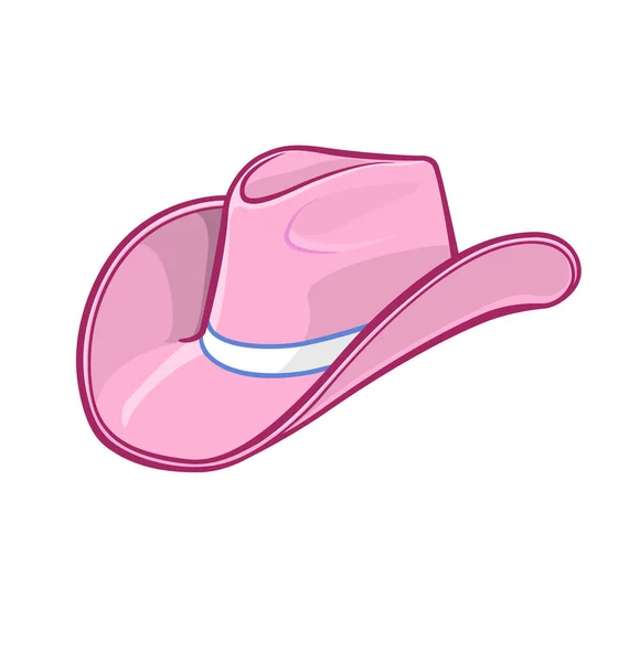 Cowboy Cowgirl Stetson Hoed Roze — Stockvector