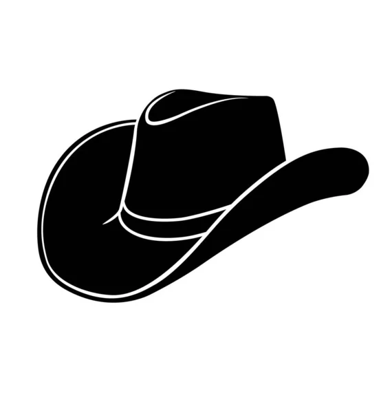 Cowboy Stetson Hoed Zwart Silhouet — Stockvector