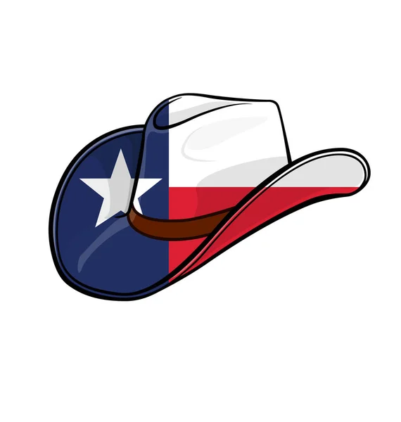 Chapéu Stetson Cowboy Com Bandeira Texas —  Vetores de Stock