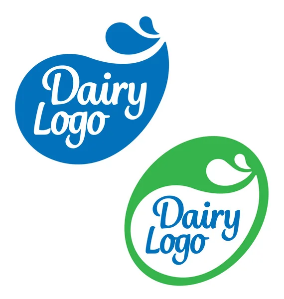Logotipos Produtos Lácteos — Vetor de Stock