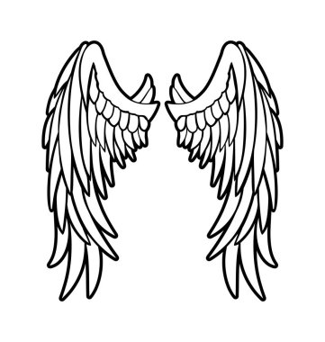 Klasik güzel melek kanatları.