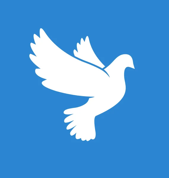 Beautiful White Peace Dove Silhouette — Stock Vector