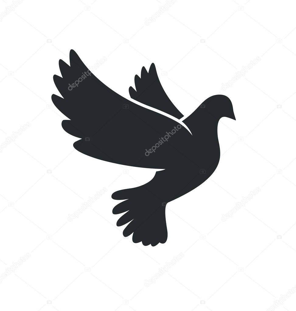 beautiful peace dove silhouette
