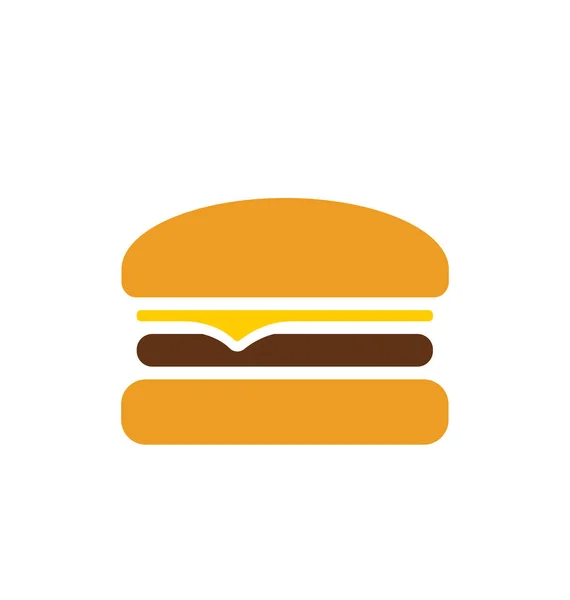 Simple Flat Cheeseburger Fast Food Icon — Stock Vector