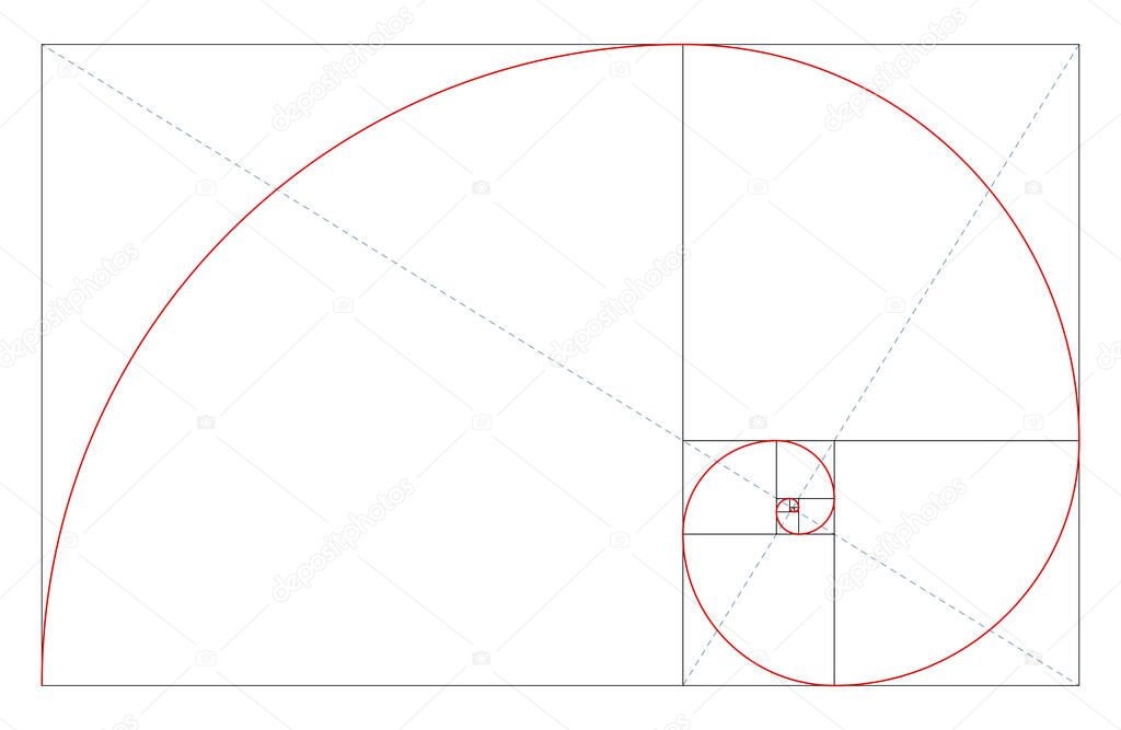 accurate correct fibonacci golden ratio spiral