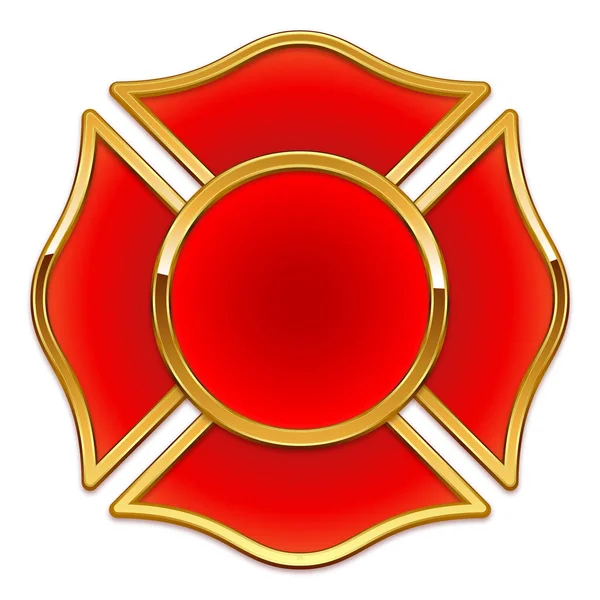 Prázdné Hasičské Logo Základní Červená Zlatá — Stockový vektor