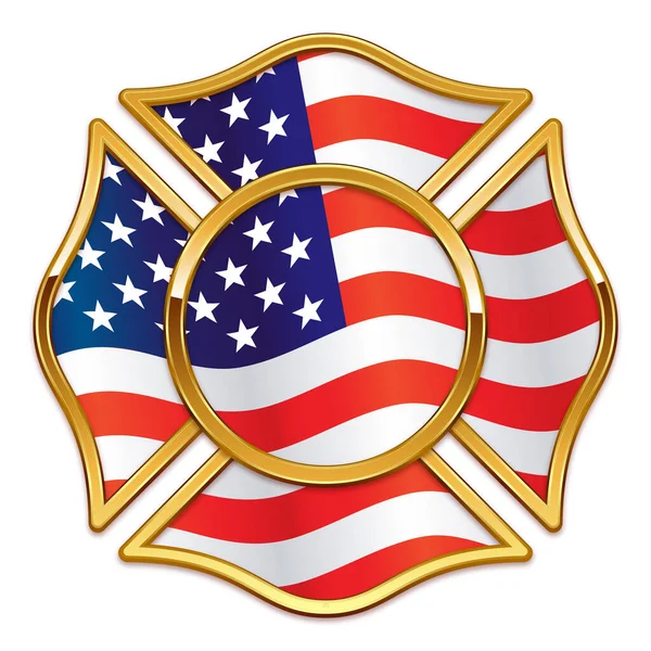 Порожня База Логотипів Пожежного Відділу Прапором Сша — стоковий вектор