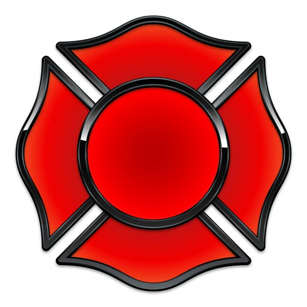 Blanco Brandweer Logo Basis Rood Zwart — Stockvector