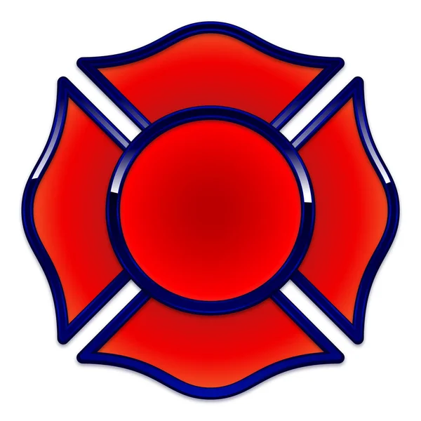 Fire Rescue Logo Base Red Dark Blue Trim — Stock Vector