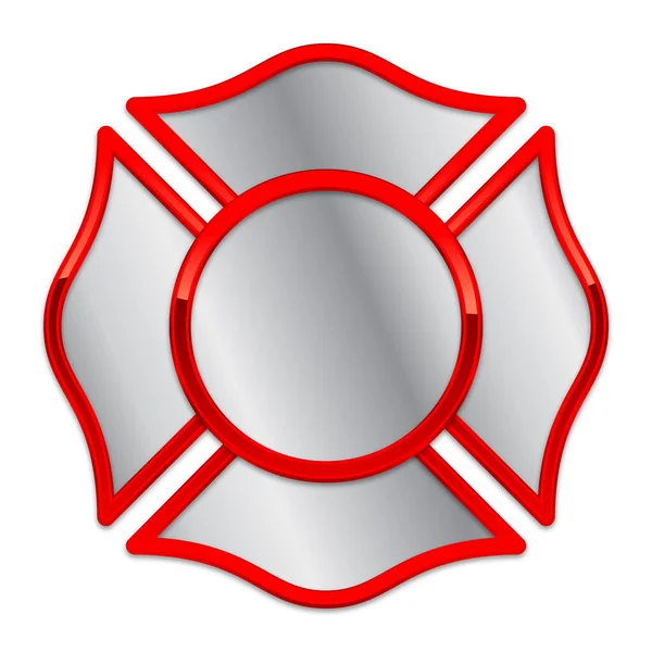 Blank Fire Department Logo Base Silver Red — Stock Vector