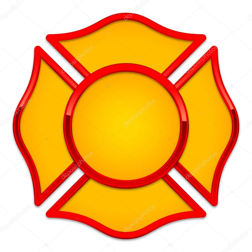 Blank fire rescue logo base yellow with red trim
