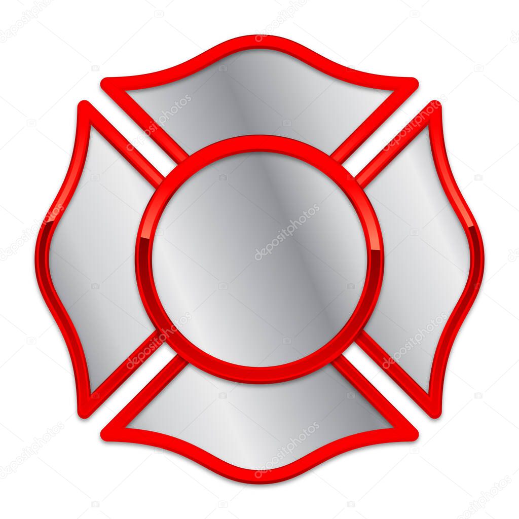 Blank fire department logo base silver and red