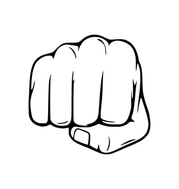 komik yumruk ön görünüm çizimi