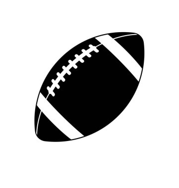 Amerikan futbolu gridiron topu simgesi siyah beyaz