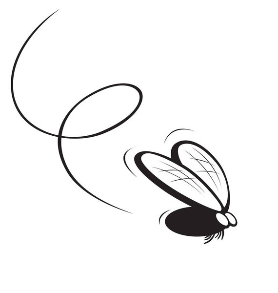 funny cartoon fly buzzing through the air