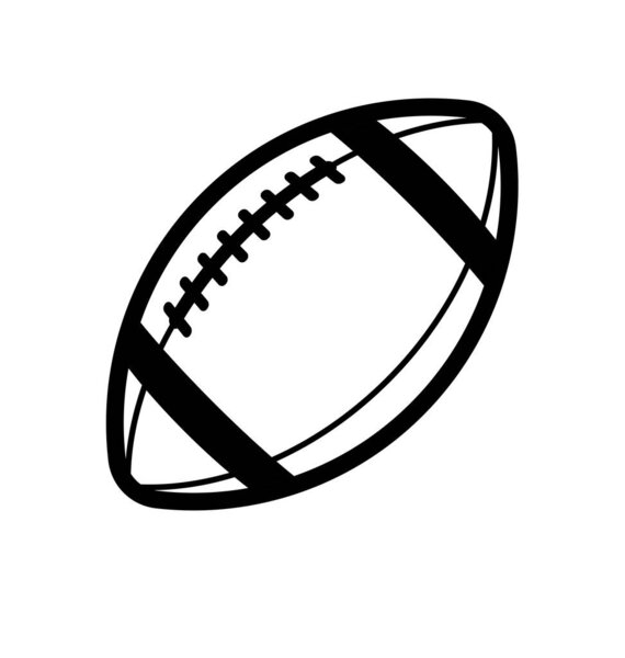 American Football Gridiron Ball Icon Black White — Stock Vector